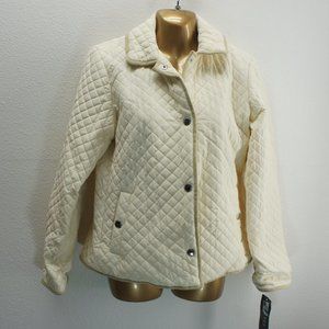 Ralph lauren chalet cream quilted jacket size M petite NWTS